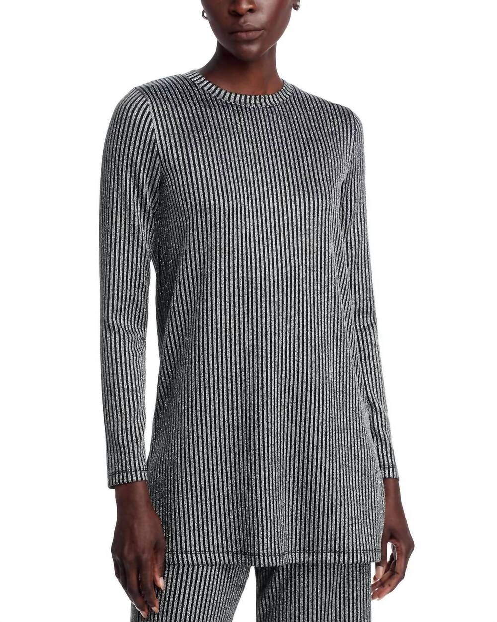 NEW JOHNNY WAS jenna tunic in silver metallic